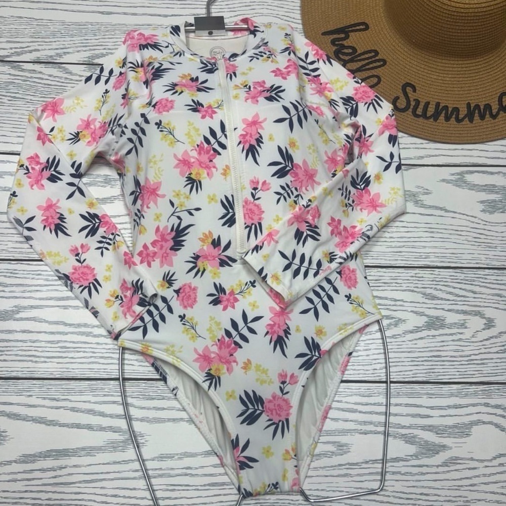 Floral Long Sleeve Swimsuit
